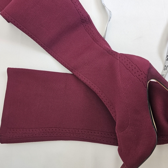 SHOE DAZZLE Hollace Over-The-Knee Boots Bordeaux Wine Red Size 10 - Picture 14 of 14